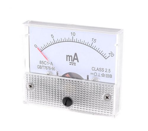 Plastic 0-20mA Milliampere 85C1-A Analog Panel AMP Ammeter