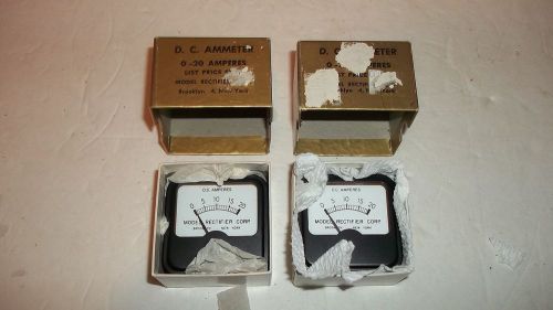 Lot of 2 DC Ammeter 0-20 Amperes Model Rectifier both new in box with mounting