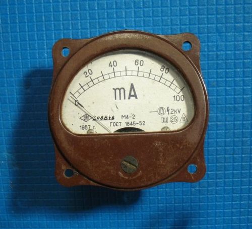 Vintage russian analog amper a-meter soviet ussr bakelite panel ammeter dc 100ma for sale