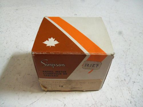 SIMPSON MODEL 1257 0-15 AC AMPERES 2J42-50 PANEL METER *NEW IN BOX*