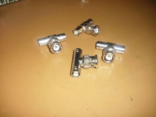 4 New BNC T Adapters, 1 Male Port to 2 Female Ports