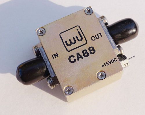 Watkins Johnson wideband RF amplifier,  5-500 MHz 19 dB gain 15 V new tested.