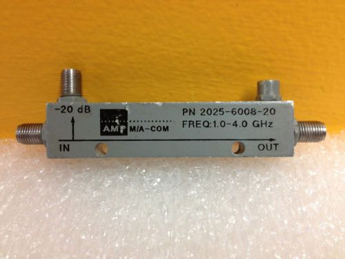 M/A-COM  AMP 2025-6008-20, 1.0 to 4.0 GHz, 20 dB, SMA(F-F-F) Directional Coupler