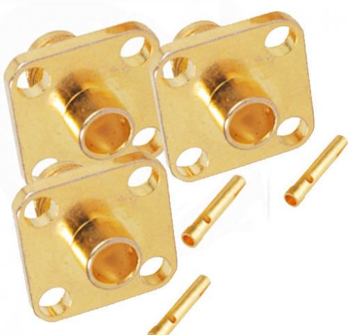 100pcs copper sma square flange jack straight solder connector for cables rg 402 for sale