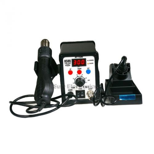 Atten at8586 2 in 1 smd rework hot air gun + soldering station iron 220v esd for sale