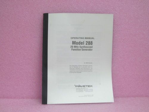 Wavetek Manual 288 20 MHz Synthesized Function Generator Operating Manual (1/90)