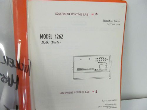 ESI 1262 DAC Tester Instruction Manual w/schematics