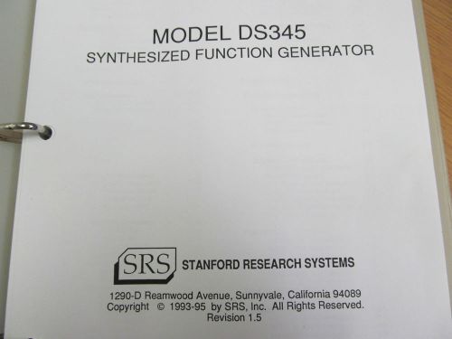 STANFORD RESEARCH DS345 Synthesized Function Generator Instr Manual  w/ Schem