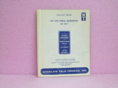 Winslow Tele-tronics Manual SG-44C Signal Generator Instruction Manual