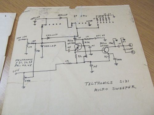 TELTRONICS S-131, S-145 Portable Plug-In Sweep Generator Instruction Sheet w sch