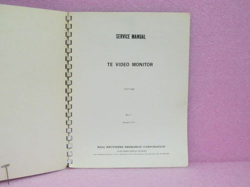 Ball Brothers TE Video Monitor Service Manual w/Schematics, Rev. J (1/75)