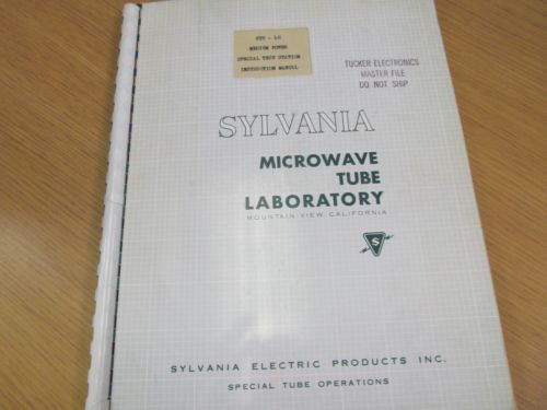 Sylvania sts-4c medium power special test station instruction manual w/ sc 44559 for sale
