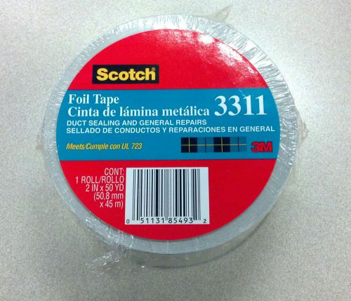 3m 3311 scotch aluminum foil tape 2&#034; x 50 yard hvac ac heat repair ductwork 1 rl for sale