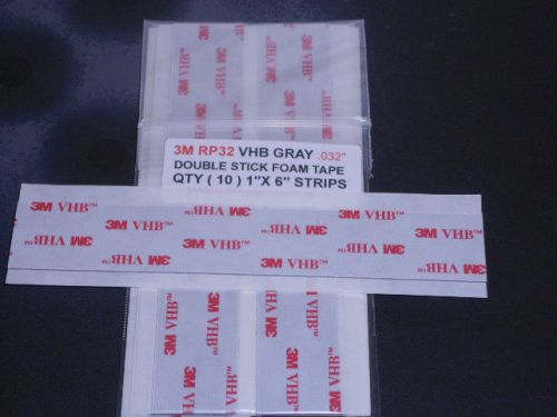 3m rp32 vhb mountingtape 1&#034;x 6&#034; strips 10 per pack with easy release liner for sale