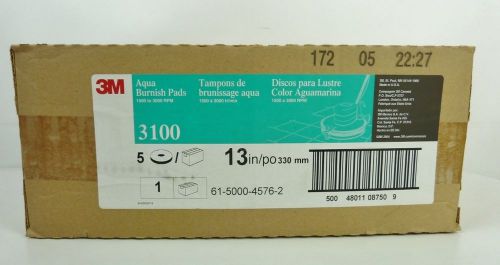 3M 3100 Aqua Burnish Pads 1500 - 3000 RPM  13 in.  Buffing Pad Box of 5 3M3100