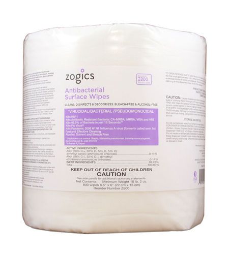 Zogics antibacterial wipes (4 rolls/case) for sale