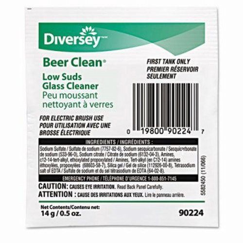 Diversey Beer Clean Glass Cleaner, Unscented, Powder, 1/2oz Packet (DVO90224)