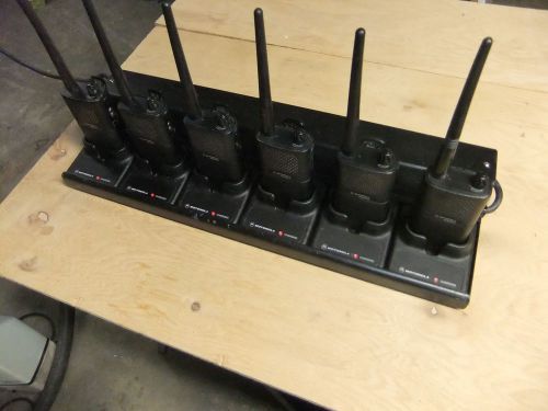 6 Motorola SP21 2-way Radios with gang charger