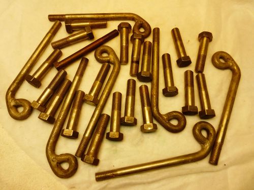 Large lot of mostly stainless  bolts and eye bolts for sale