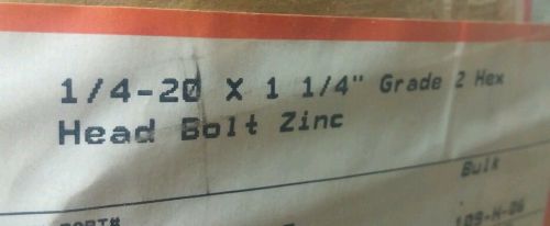 1/4-20 x 1-1/4 hex bolt (2500pcs) zinc for sale