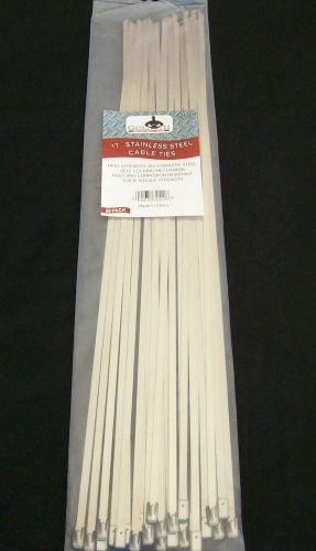 25 GOLIATH INDUSTRIAL 17&#034; STAINLESS STEEL WIRE CABLE ZIP TIES STRAPS WHOLESALE