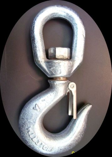 3t swivel hook - alloy steel - clear zinc plated - safety latch - 2 pack for sale