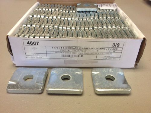 (#4607) 3/8 X 1 5/8 X 1 5/8 Square Washers w/ guides for Unistrut Channel 100 BX