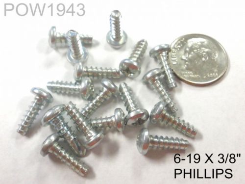 ( 100 pc. ) screws 6-19 x 3/8&#034; phillips, pan head blunt for sale