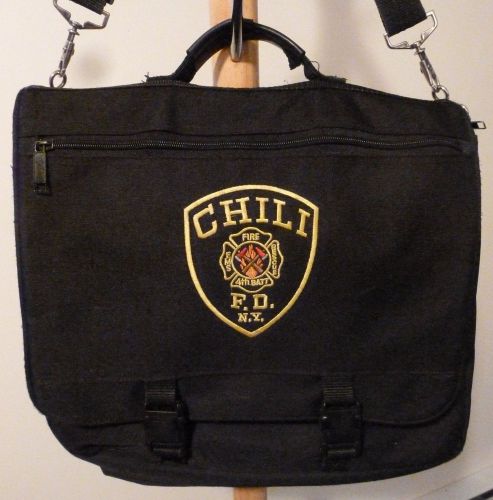 Ny firefighter rescue fireman embroidered fd logo black laptop messenger bag for sale