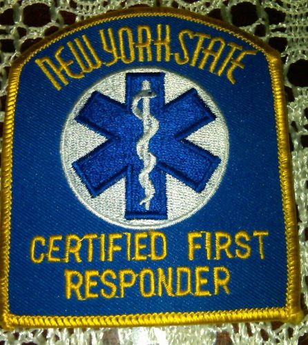 NYS Certified First Responder Uniform Patch, new,  3 7/8&#034; tall x 3 1/4&#034; wide