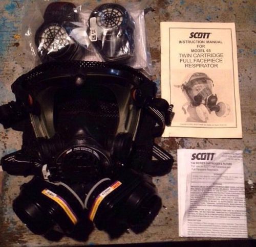 Scott AV-2000 SCBA Respirator Mask, Poly harness,SML,Comfort Seal, Xtra Filters!