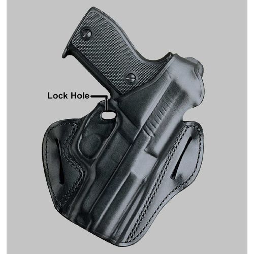 Desantis 01lbab6z0 black rh f.a.m.s. with lock hole glock 19 23 gun holster for sale
