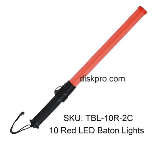 Traffic Baton Light,10 Red LED Steady-glow &amp; Blinking, 21&#034; Wand use 2 C-size