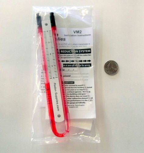 U-tube manometer gauge - radon system vacuum monitor - dynameter utube vm2 gage for sale