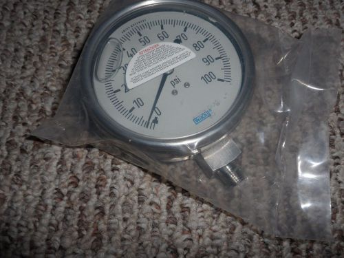 WIKA Glycerine Filled Gauge 233.54 4&#034; 100 PSI 1/4 NPT LM 50244078 Stainless