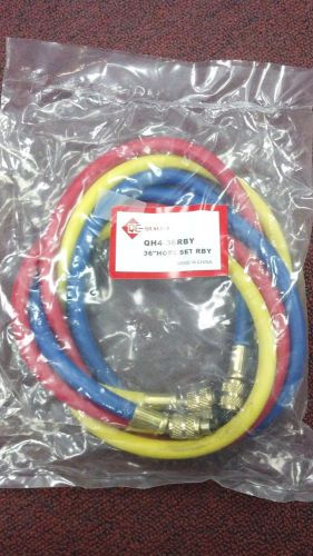 REFRIGERATION R12/R22  Hose Set 36&#034; Yellow, Blue &amp; Red, REFRISOURCE QH436RBY