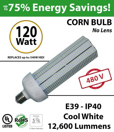 120 Watt LED White Lamp Bulb Light IP40 E39 Commercial replaces Metal Halide
