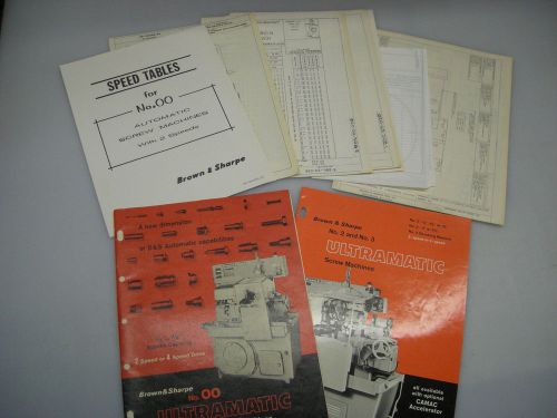 Brown &amp; Sharpe Brochure For No.00,No.2,No.3 Ultramatic Screw machines w/ Tables