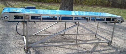 30&#034;w x 140&#034;l stainless steel sanitary afeco blue belt conveyor for sale