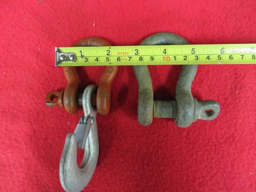 2 vintage clevis 1/2&#034; and a 7 /1/6&#034; clevis with  safety hook for sale