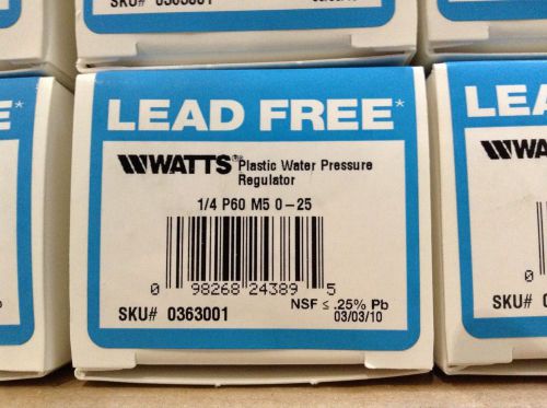Watts plastic water pressure regulator lead free 1/4 p60 m5 0 - 25 for sale
