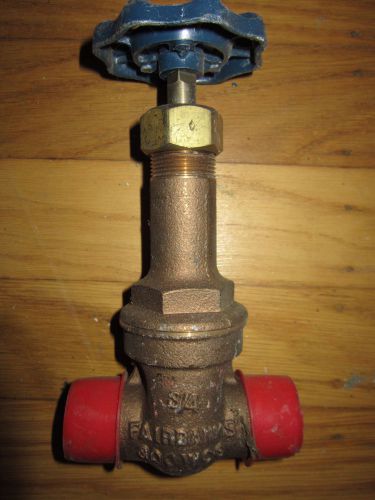 Fairbanks 3/4&#034;  sweat gate valve rising stem  300 psi water, oil, gas   new for sale