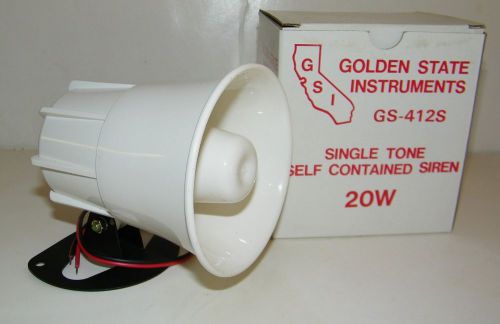 Golden State GSI Single Tone Self Contained Security Siren 20W New n Box GS-412S
