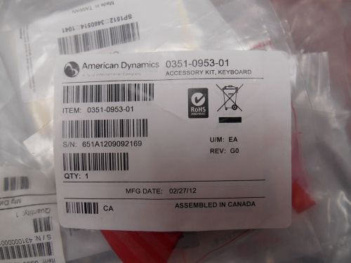 American Dynamics Tyco 0351-0953-01 Accessory Kit Keyboard