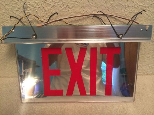 Led mirror exit sign cooper lighting emergency light assembly no battery crack for sale