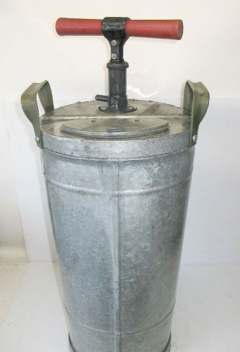 Vintage Galvanized Steel Hand Pump Fire Extinguisher
