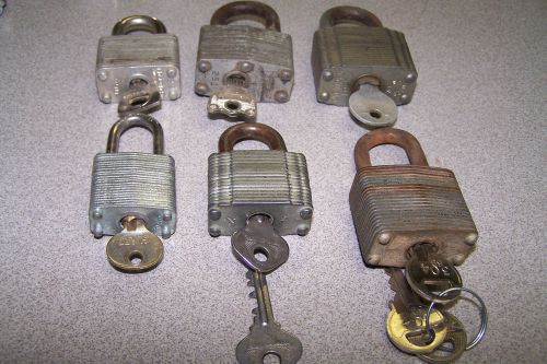 Paddlock 6 vintage key locks for sale
