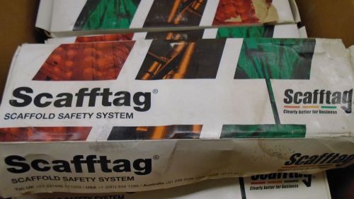 SCAFFTAG STH132 SAFETY TAG PLASTIC WHITE HOLDERS 10 PER BOX NEW LOT OF 15