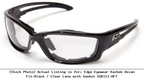 Edge Eyewear Kazbek Asian Fit-Black / Clear Lens with Gasket GSK111-AFT