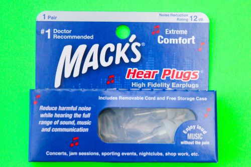 Macks hear plugs high fidelity musician earplugs music ear plugs concert jamming for sale